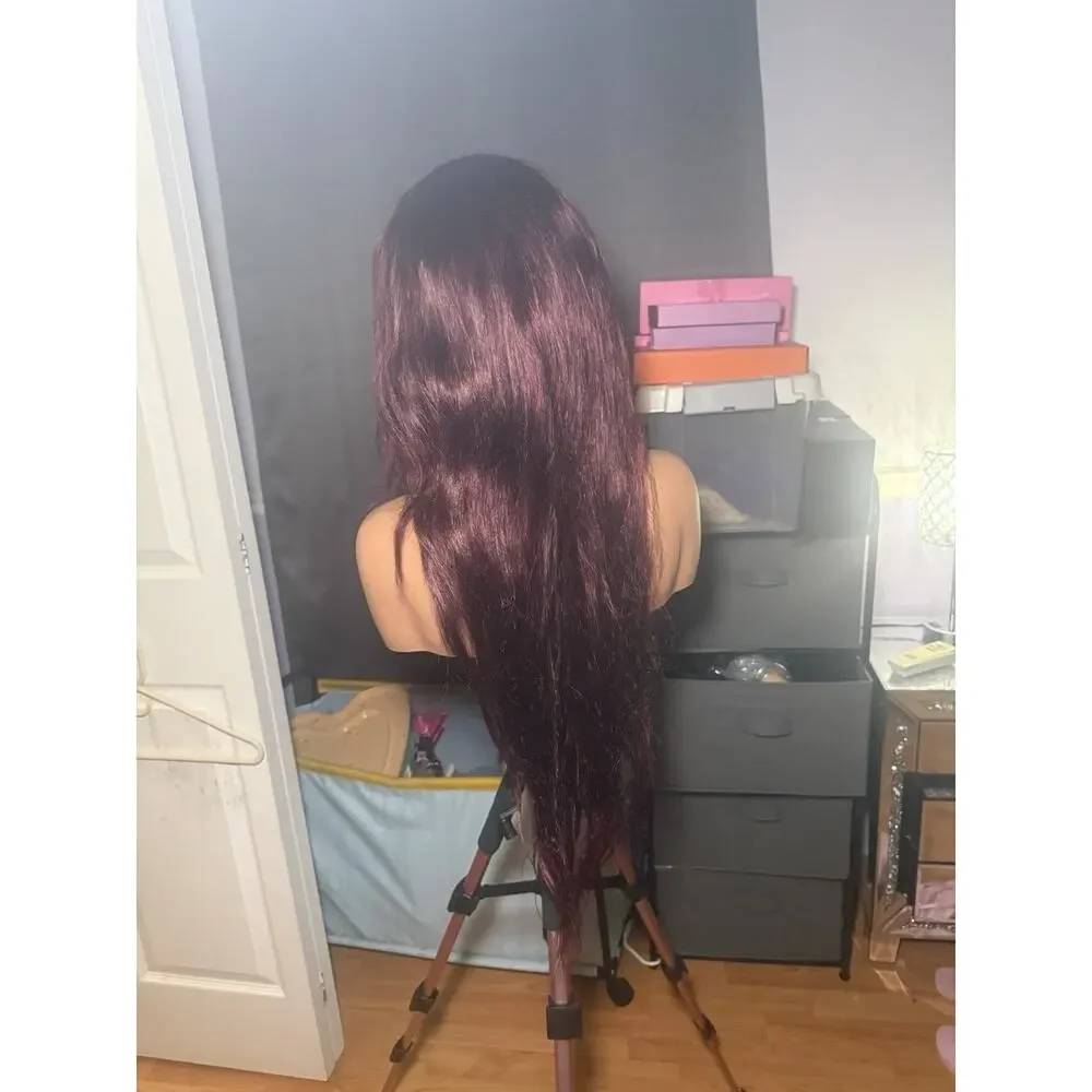 13x4 Wine Burgundy Human Hair Lace Front Wig